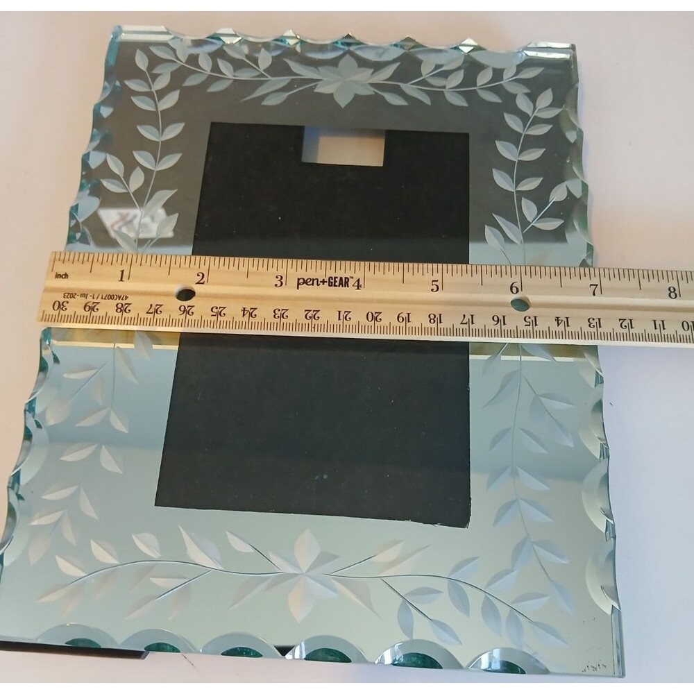 VTG Italian Venetian Style MIRROR ETCHED 4x6 Photo Picture Frame 9" x 7" frame - Picture 12 of 15
